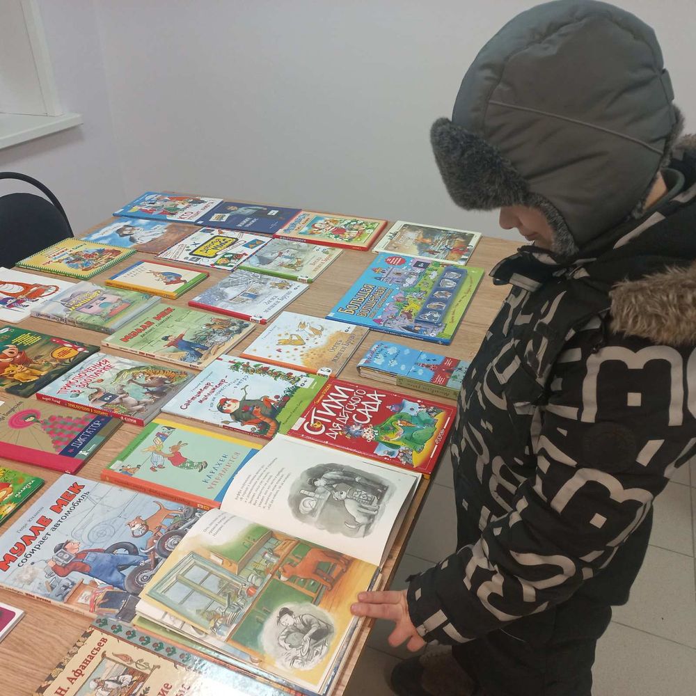 Юный посетитель выбирает книгу