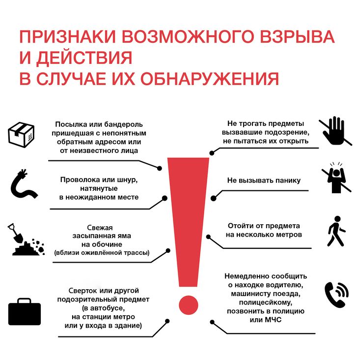 При обнаружении подозрительного предмета